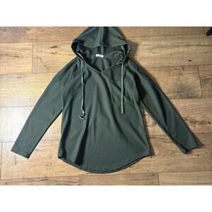 Cozy Olive Green Hoodie – Morhuduck V neck Hoodie - Women's Medium